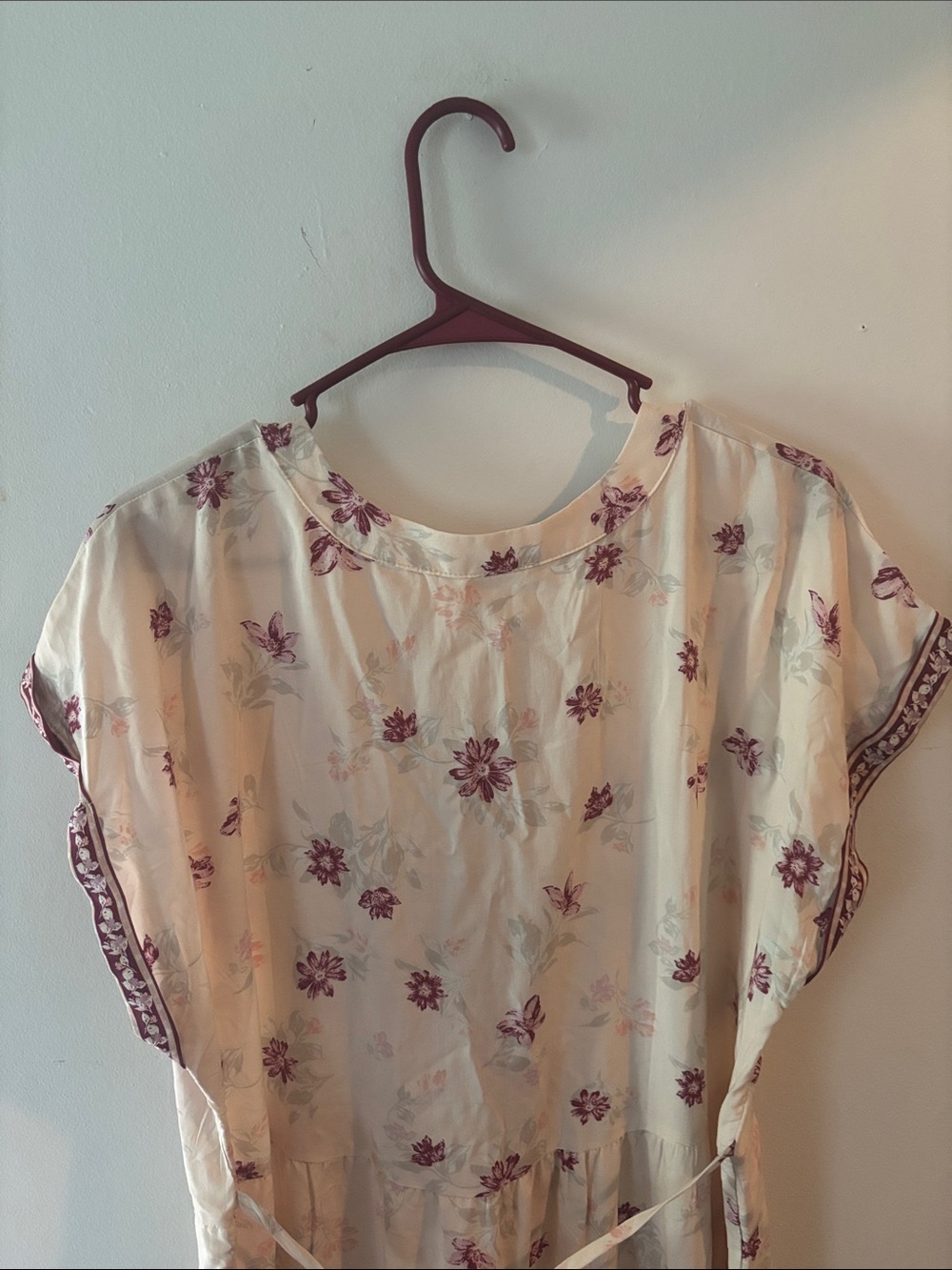 Lucky Brand Boho Floral Tiered Split Neck Midi Dress Size XL - Picture 9 of 11